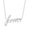 Thumbnail Image 0 of Diamond "Forever" Script Necklace 1/6 ct tw Sterling Silver 18"