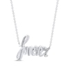 Thumbnail Image 1 of Diamond "Forever" Script Necklace 1/6 ct tw Sterling Silver 18"