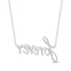 Diamond "Forever" Script Necklace 1/6 ct tw Sterling Silver 18"