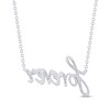 Thumbnail Image 3 of Diamond &quot;Forever&quot; Script Necklace 1/6 ct tw Sterling Silver 18&quot;