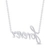 Thumbnail Image 2 of Diamond "Forever" Script Necklace 1/6 ct tw Sterling Silver 18"