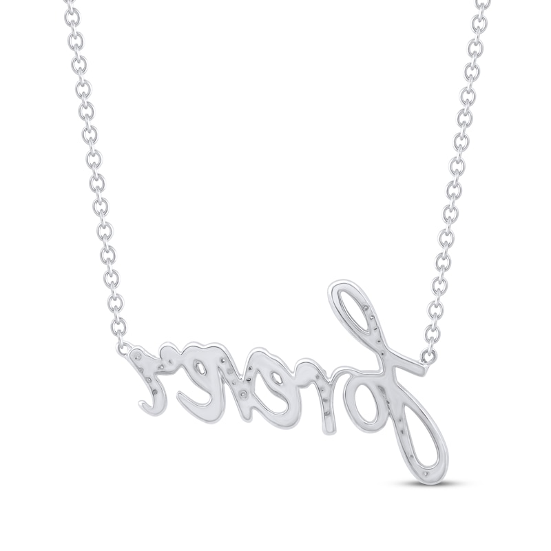 Main Image 3 of Diamond &quot;Forever&quot; Script Necklace 1/6 ct tw Sterling Silver 18&quot;