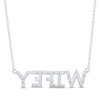 Thumbnail Image 1 of Diamond "Wifey" Necklace 1/20 ct tw 10K White Gold 18"