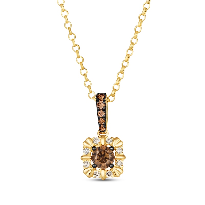 Main Image 1 of Le Vian Chocolate Diamonds Necklace 3/8 ct tw 14K Honey Gold 19”