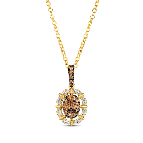 Le Vian Chocolate Diamonds Necklace 5/8 ct tw 14K Honey Gold 19”