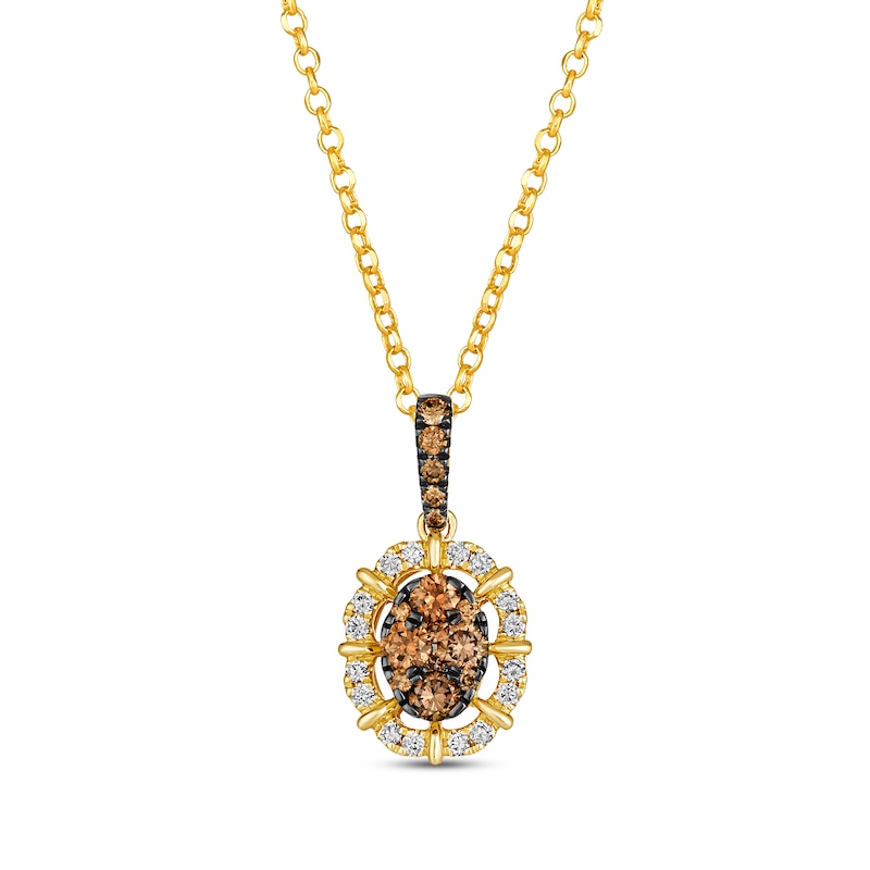 Main Image 1 of Le Vian Chocolate Diamonds Necklace 5/8 ct tw 14K Honey Gold 19”