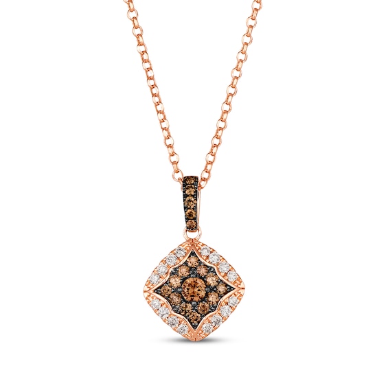 Le Vian Chocolate Diamond Necklace 5/8 ct tw 14K Strawberry Gold 19”