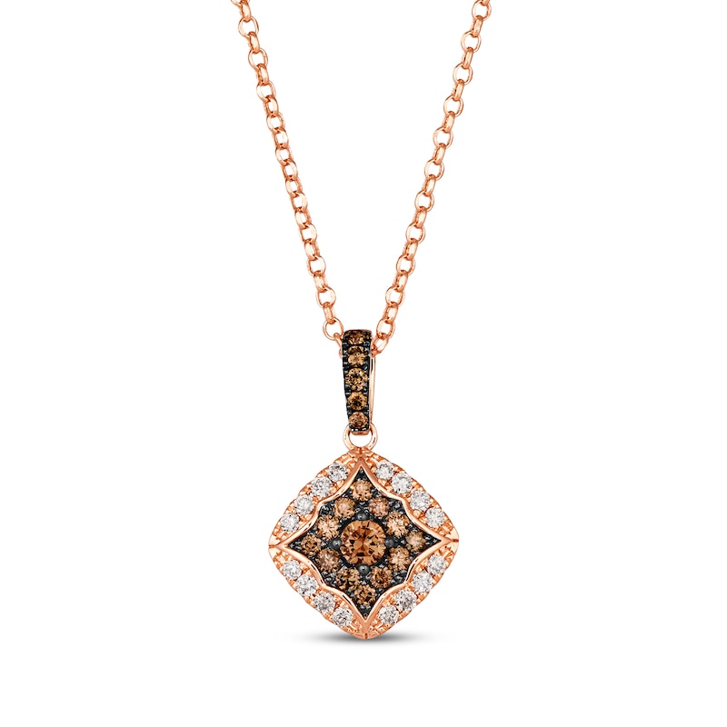 Main Image 1 of Le Vian Chocolate Diamond Necklace 5/8 ct tw 14K Strawberry Gold 19”