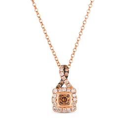 Le Vian Chocolate Twist Round-Cut Diamond Necklace 3/4 ct tw 14K Strawberry Gold 19”