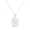 Thumbnail Image 1 of Unstoppable Love Baguette & Round-Cut Multi-Diamond Octagon Necklace 1 ct tw 10K White Gold 19"