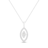 Thumbnail Image 1 of Unstoppable Love Baguette & Round-Cut Multi-Diamond Marquise Necklace 1/4 ct tw 10K White Gold 19"