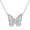 Diamond Butterfly Necklace 1/10 ct tw Sterling Silver 18”