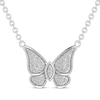 Thumbnail Image 0 of Diamond Butterfly Necklace 1/10 ct tw Sterling Silver 18”