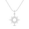 Thumbnail Image 1 of Diamond Accent Cutout Sun Necklace Sterling Silver 18”