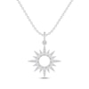 Thumbnail Image 0 of Diamond Accent Cutout Sun Necklace Sterling Silver 18”