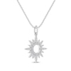 Diamond Accent Cutout Sun Necklace Sterling Silver 18”