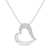 Thumbnail Image 1 of Diamond Accent Tilted Heart Necklace Sterling Silver 18”
