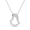 Thumbnail Image 2 of Diamond Accent Tilted Heart Necklace Sterling Silver 18”