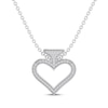 Diamond Accent Spade Necklace Sterling Silver 18”