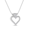 Diamond Accent Spade Necklace Sterling Silver 18”