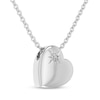 Diamond Tilted Heart Necklace 1/20 ct tw Sterling Silver 18”