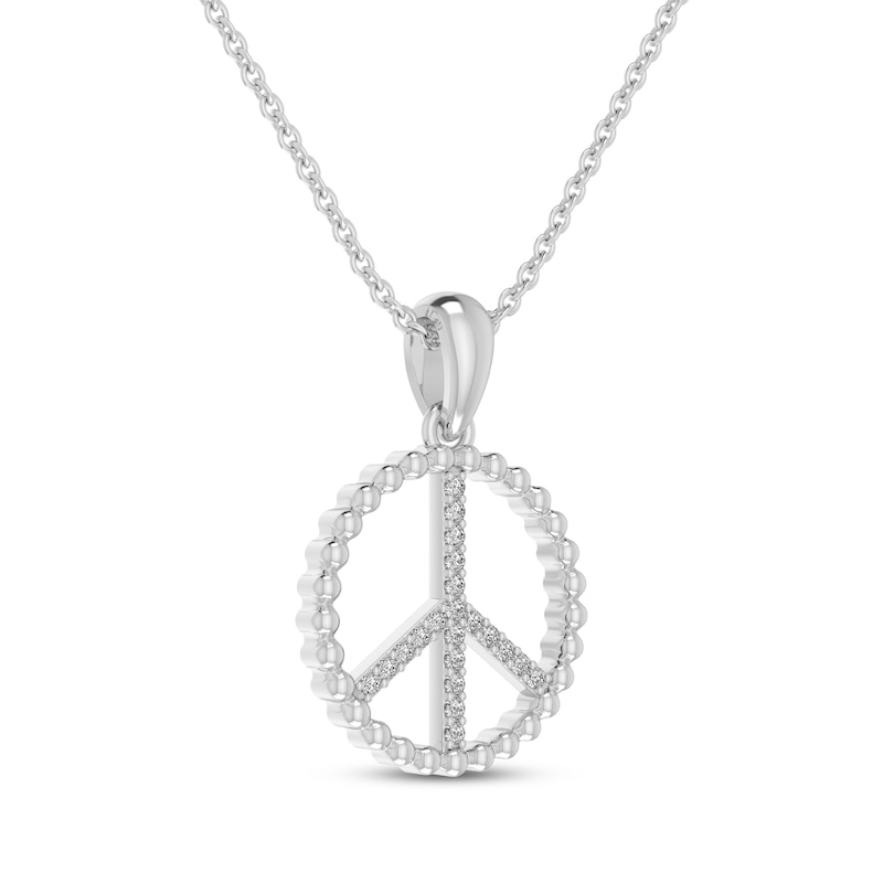 Main Image 2 of Diamond Peace Symbol Necklace 1/10 ct tw Sterling Silver 18”