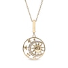 Diamond Celestial Circle Necklace 1/10 ct tw 10K Yellow Gold 18”