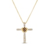 Thumbnail Image 1 of Le Vian Chocolate Diamond Cross Necklace 1/4 ct tw 14K Honey Gold 19”
