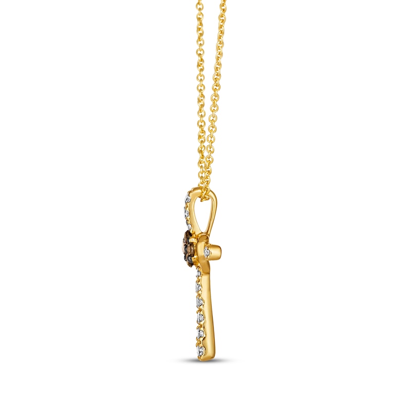 Main Image 2 of Le Vian Chocolate Diamond Cross Necklace 1/4 ct tw 14K Honey Gold 19”