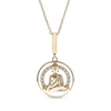 Thumbnail Image 1 of Diamond Buddha Circle Necklace 1/10 ct tw 10K Yellow Gold 18”