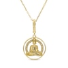 Thumbnail Image 1 of Diamond Buddha Circle Necklace 1/10 ct tw 10K Yellow Gold 18”