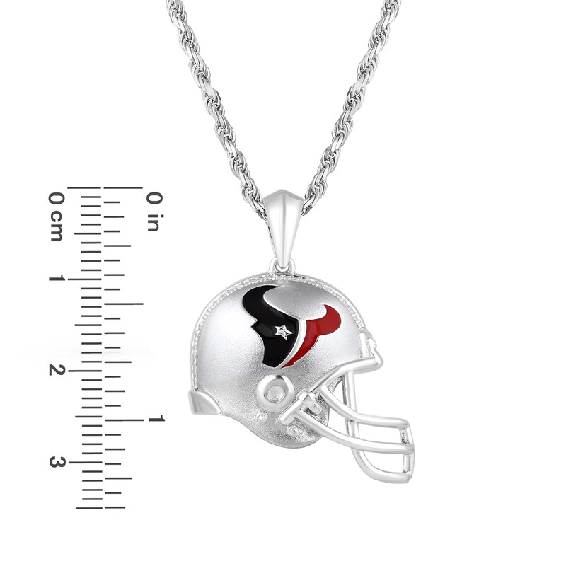 True Fans Houston Texans 1/20 CT. T.W. Diamond Helmet Necklace in Sterling Silver