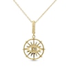 Diamond Evil Eye Circle Necklace 1/6 ct tw 10K Yellow Gold 18”