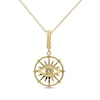 Thumbnail Image 2 of Diamond Evil Eye Circle Necklace 1/6 ct tw 10K Yellow Gold 18”