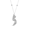 Thumbnail Image 1 of Round-Cut Diamond Wavy Ribbon Necklace 1-5/8 ct tw 14K White Gold 18&quot;