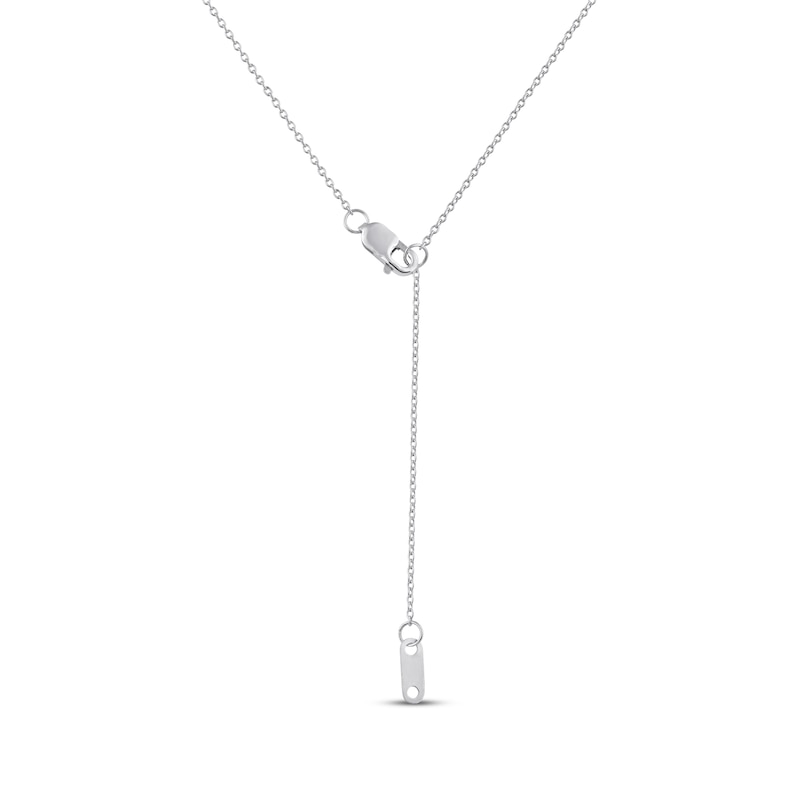 Main Image 4 of Round-Cut Diamond Chain Edge Necklace 1/3 ct tw Sterling Silver 18“