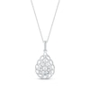 Thumbnail Image 1 of Round-Cut Diamond Pear-Shaped Chain Edge Necklace 1/3 ct tw Sterling Silver 18”