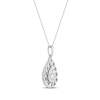 Thumbnail Image 2 of Round-Cut Diamond Pear-Shaped Chain Edge Necklace 1/3 ct tw Sterling Silver 18”