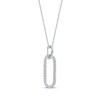 Thumbnail Image 2 of Round-Cut Diamond Oblong Outline Necklace 1/5 ct tw Sterling Silver 18&quot;