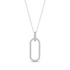 Thumbnail Image 3 of Round-Cut Diamond Oblong Outline Necklace 1/5 ct tw Sterling Silver 18&quot;