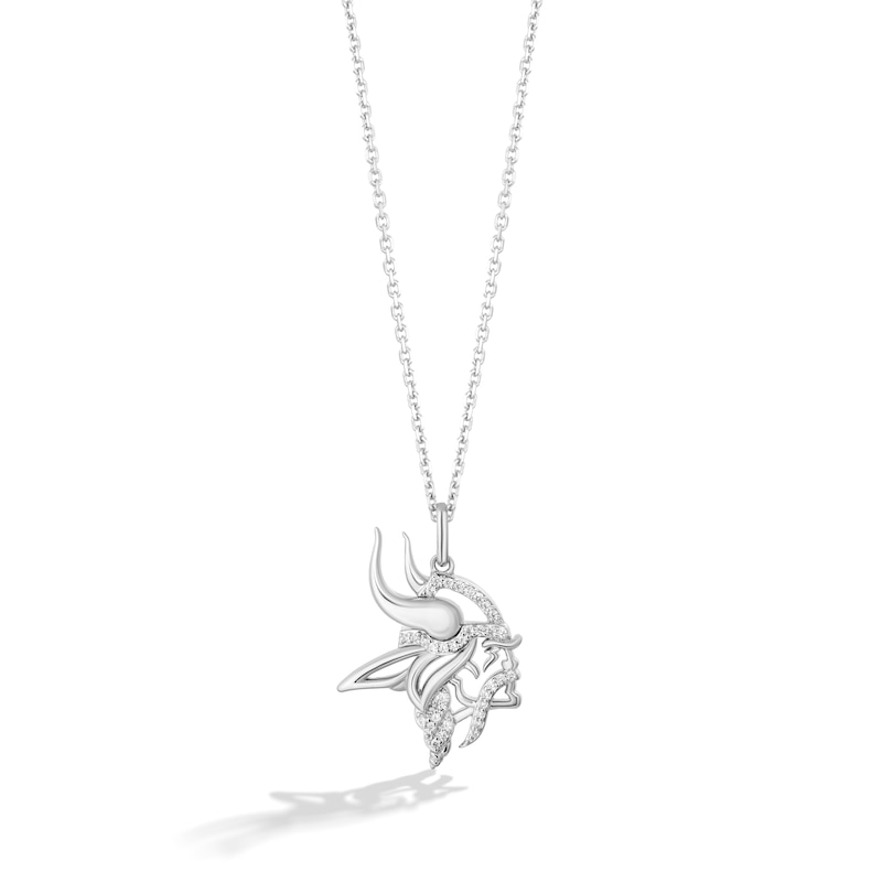 Main Image 1 of True Fans Minnesota Vikings 1/10 CT. T.W. Diamond Logo Necklace in Sterling Silver
