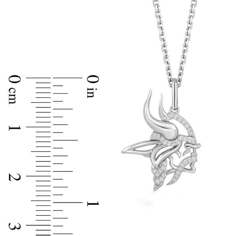 Main Image 2 of True Fans Minnesota Vikings 1/10 CT. T.W. Diamond Logo Necklace in Sterling Silver