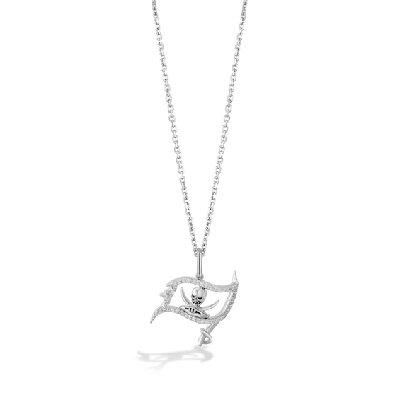 True Fans Tampa Bay Buccaneers 1/10 CT. T.W. Diamond Logo Necklace in Sterling Silver