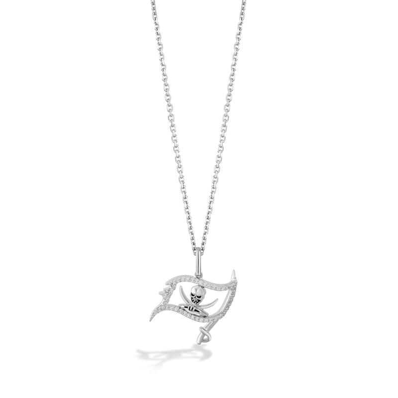 Main Image 1 of True Fans Tampa Bay Buccaneers 1/10 CT. T.W. Diamond Logo Necklace in Sterling Silver