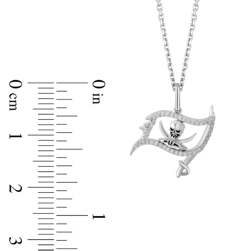 Main Image 2 of True Fans Tampa Bay Buccaneers 1/10 CT. T.W. Diamond Logo Necklace in Sterling Silver