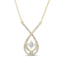 Love Entwined Round-Cut Diamond Necklace 1/4 ct tw 10K Yellow Gold 18&quot;