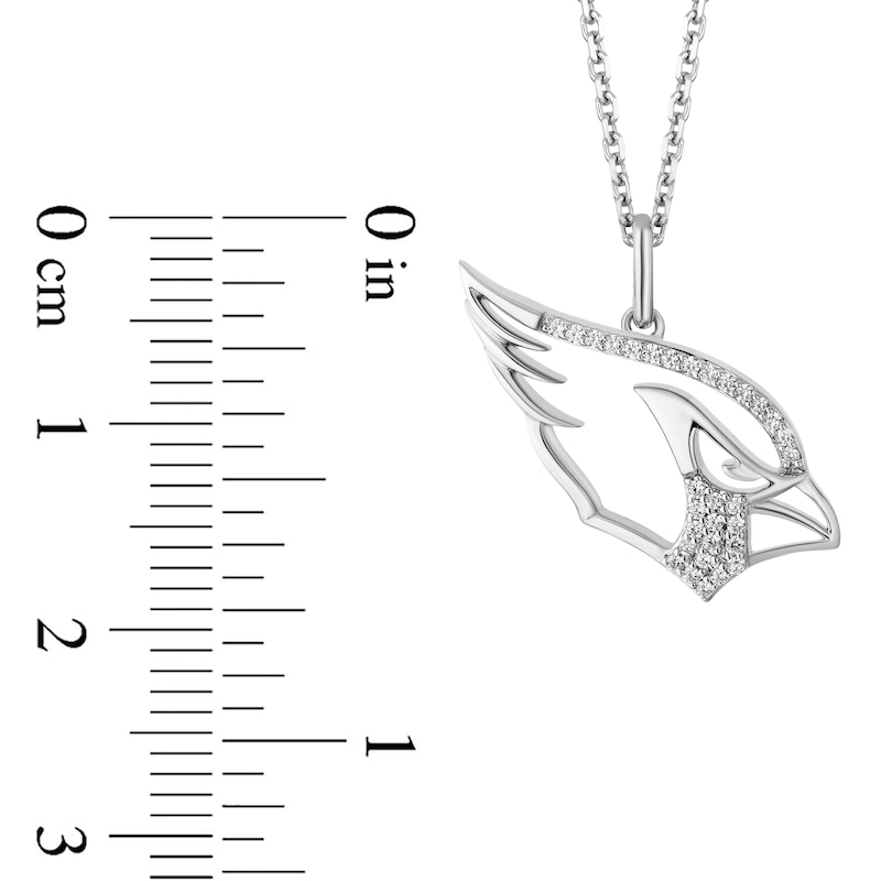 Main Image 2 of True Fans Arizona Cardinals 1/10 CT. T.W. Diamond Logo Necklace in Sterling Silver