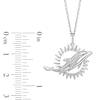 Thumbnail Image 2 of True Fans Miami Dolphins 1/10 CT. T.W. Diamond Logo Necklace in Sterling Silver