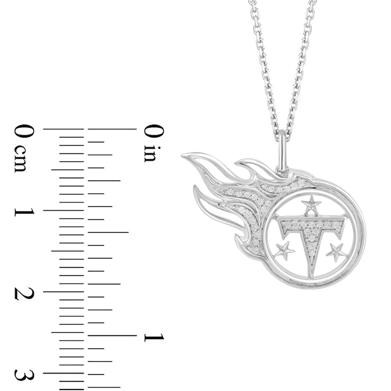 True Fans Tennessee Titans 1/10 CT. T.W. Diamond Logo Necklace in Sterling Silver