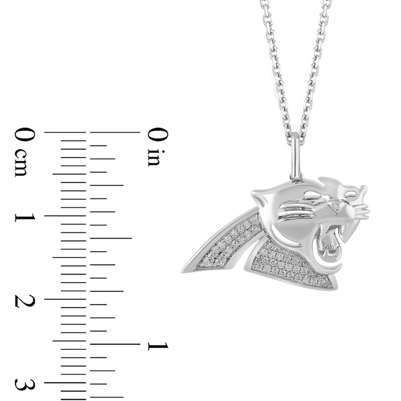 True Fans Carolina Panthers 1/10 CT. T.W. Diamond Logo Necklace in Sterling Silver